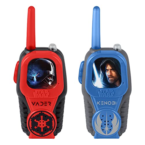 ekids OBI Wan Kenobi Toy Walkie Talkies for Kids, Light-Up Indoor and Outdoor Toys for Kids and Fans of Star Wars Toys Multi-Color