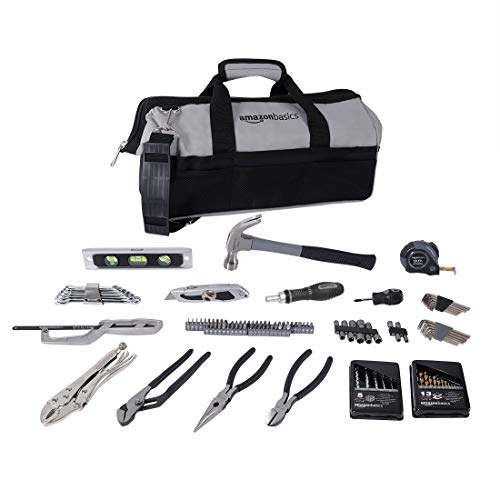 Amazon Basics 115 Piece Home Repair Tool Kit Set With Bag