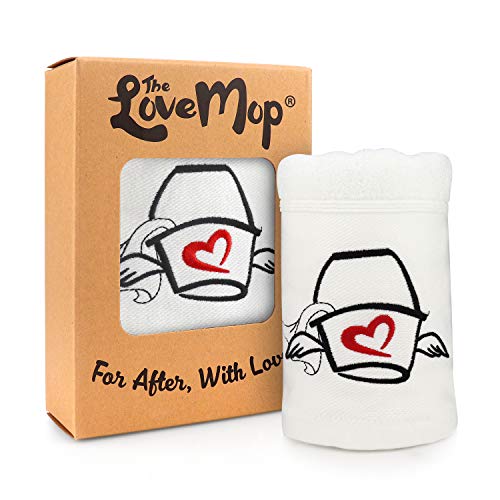 Love Mop Premium Cotton After Care Towel - Fun Gift Bachelorette Wedding Bridal Shower Party Couples Second 2nd Anniversary for Man Her Him Wife Husband Boyfriend Girlfriend Romantic Valentines Day