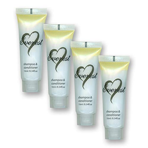 Shampoo & Conditioner 25 PACK 10 ml Individual TUBES -Travel Bath Amenities for Hotels, Motels, Resorts, Guests Toiletries, Bulk Discount Price