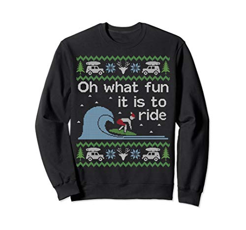 Ugly Christmas Sweater Surfer Surfing Surf Funny Sweatshirt