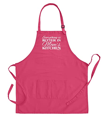 ThisWear Everything is Better in Mom's Kitchen Apron for Cooking Two Pocket Apron Heliconia [PPP]