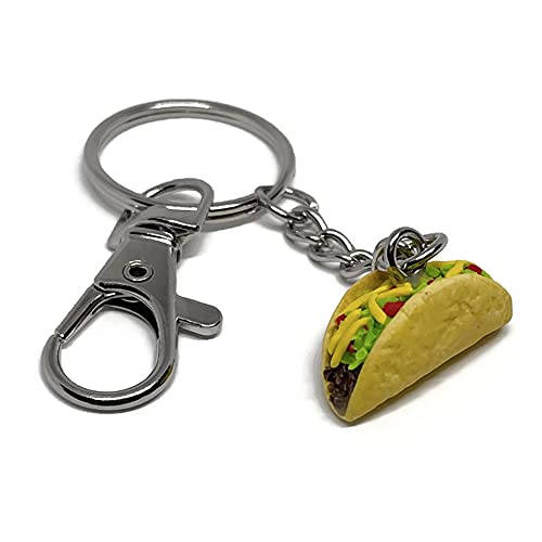 Handmade Realistic Taco Keychain, Food Gifts for Foodie, Taco Lover Funny Miniature Pendant