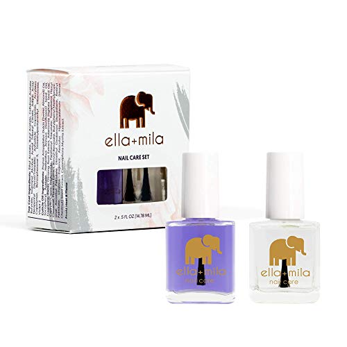 ella+mila 2-Pack Nail Care Set - Oil Me Up Cuticle Oil for Nails (0.45 Fl.Oz.) & In a Rush Fast Drying Nail Top Coat (0.45 Fl.Oz.) Nail Care Duo - '17-Free' Nail & Cuticle Care Products