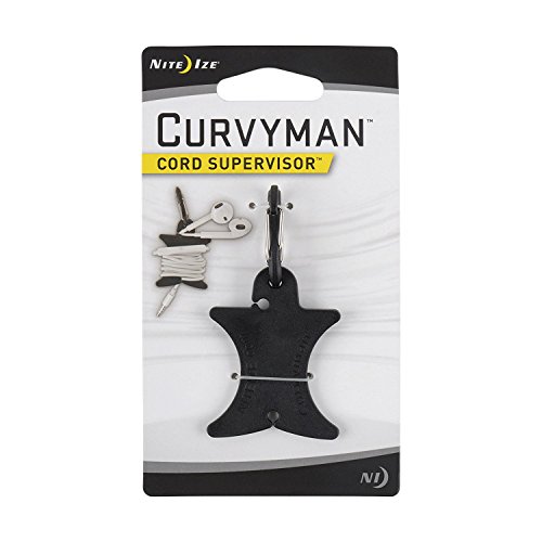 Nite Ize Curvyman Cord Supervisor - Easy Earbud Organizer, Headphone Cord Wrap - Black