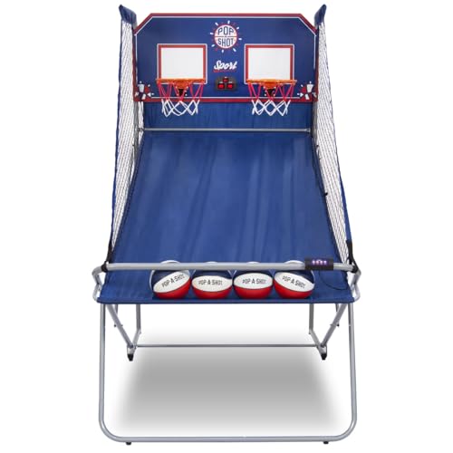 Pop-A-Shot - Dual Shot Sport | Arcade Basketball Fun at Home | Paddle Scoring | 10 Game Modes | 4 Balls | Foldable Storage | for All Players