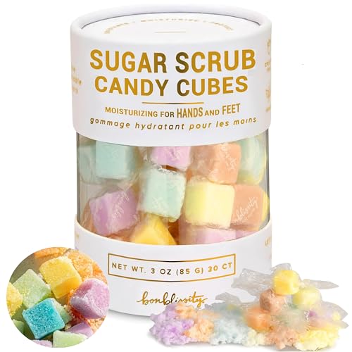 Bonblissity Sugar Cubes Scrub For Exfoliating Hands, Feet, 30pcs Assorted Scents l Turns into Lotions l Spa Small Gifts for Women l Travel Size l 100% Handmade in USA l Body Scrub.