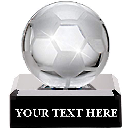 Crown Awards Crystal Soccer Trophies, 3' Mini Crystal Soccer Ball Pedestal Trophy, Great Soccer Coach Gifts Prime