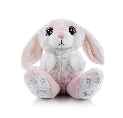 My OLi 8.5' Plush Bunny Stuffed Rabbit with Floppy Ear Bunny Stuffed Animal Pink Plush Toy Gifts for Babies Kids Boys Girls