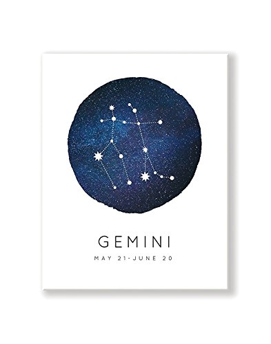 Gemini Zodiac Constellation Art 14' x 11' - Minimalist & Dreamy Astrology Print - Perfect Gemini Poster for Nursery Decor, Bedrooms, Playrooms, Classrooms and Gifts