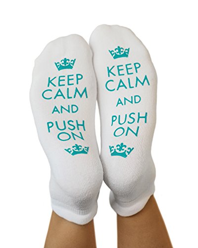 Kindred Bravely Labor and Delivery Inspirational Fun Non Skid Push Socks for Maternity - Keep Calm & Push On