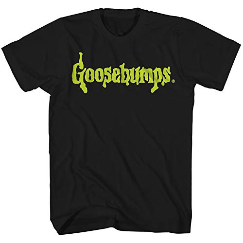 Goosebumps Slime Logo Glow in The Dark Book Series Classic Men's T-Shirt (Black, Large)