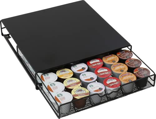 DecoBrothers K-Cup Holder Drawer for 36 Coffee Pods Storage, Black