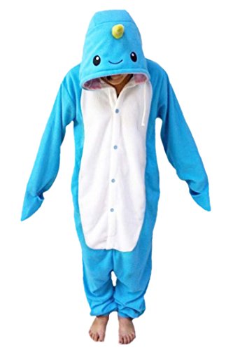 WOTOGOLD Animal Cosplay Costume Unisex Adult Narwhal Pajamas Blue, Small