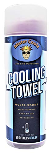 Mister Coolz Cooling Towel for Instant Relief from Outdoor Activities, Sports, Workouts, Travel, Camping, Heat, Humidity, Fevers, Headaches, Heat Strokes