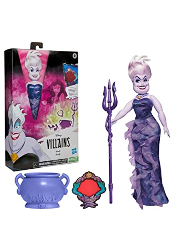 Disney Princess Villains Ursula Fashion Doll, Accessories and Removable Clothes, Disney Villains Toy for Kids 5 Years Old and Up