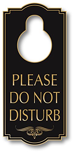Do Not Disturb Door Hanger Sign, Black/Gold, Engraved, 4' x 8', Fade Resistant, Indoor/Outdoor Use, USA MADE By My Sign Center