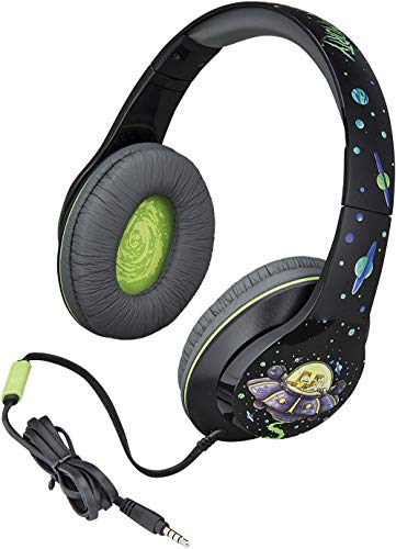 Rick and Morty Over The Ear Headphones with Built in Microphone Quality Sound from The Makers of iHome