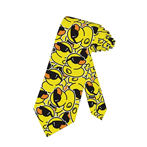 SARA NELL Duck Mens Tie Cool Duck With Sunglasses Necktie,Fun Print Woven Slim Neck Ties for Men