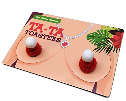 Ta-Ta Toasters – Funny Novelty Gift for Women Naughty Stocking Stuffers Gag Gifts for Girl Friends BFF Gifts for Ladies Funny White Elephant Idea Chest Warmers Hooter Heaters Tata Toasters