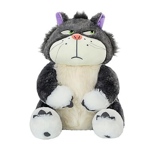 FLOERROYALE Cute Cat Plush Toy Cinderella's Cat Lucifer Plush Doll Fun Anime Cat Filled Animal Plush Throw Pillow, Birthday for Boys and Girls,11.8in