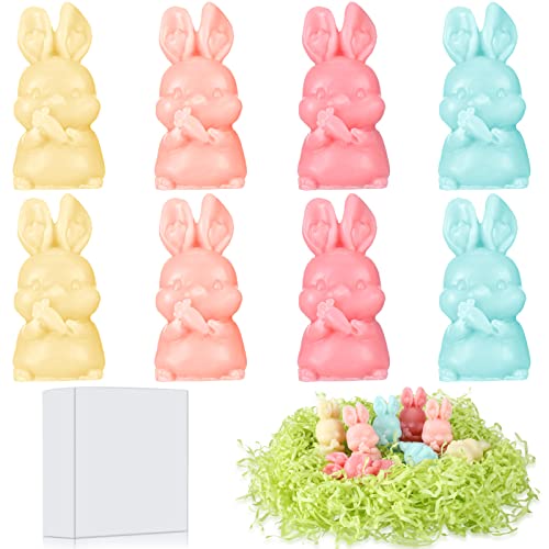 Funtery 8 Pcs Easter Bunny Soap Shaped Soap Gift Set Natural Bunny Rabbit Soaps Easter Basket Gifts for Kids Boys Girls Women