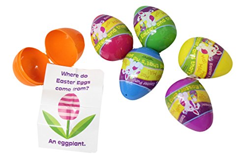 12 Joke Filled Easter Eggs - Pre Filled for Egg Hunt - Party Favors - Easter Gift - Bulk 1 Dozen