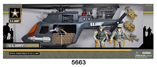 United States Army Chopper Playset with 2 Soldiers, Desert Sand