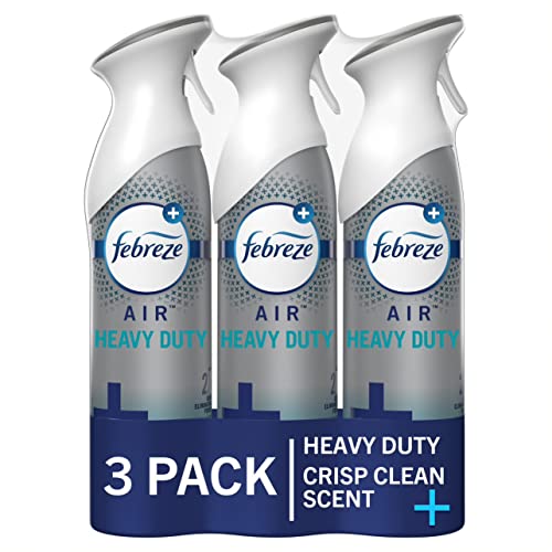 Febreze Air Mist Air Freshener Spray, Odor-Fighting Room Spray, Air Fresheners for Home and Bathroom and Kitchen, Aerosol Can, Heavy Duty Crisp Clean Scent, 8.8oz, 3 Count