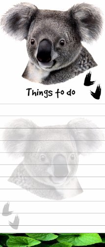'Koala Magnetic List Pads' Uniquely Shaped Sticky Notepad Measures 8.5 by 3.5 Inches