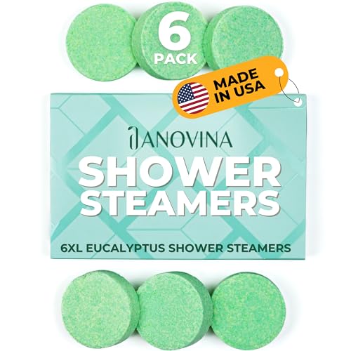 Anovina XL Shower Steamers Aromatherapy Made in USA with All Natural Ingredients. Shower Bombs Self Care Gifts for Women and Men Eucalyptus Shower Stearmers Mothers Day Gift