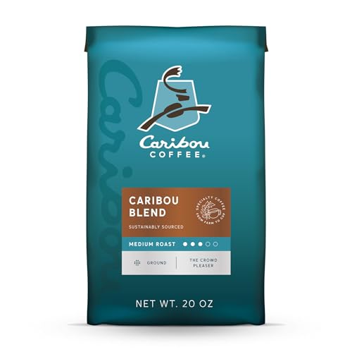 Caribou Coffee, Medium Roast Ground Coffee - Caribou Blend 20 Ounce Bag - Packaging May Vary