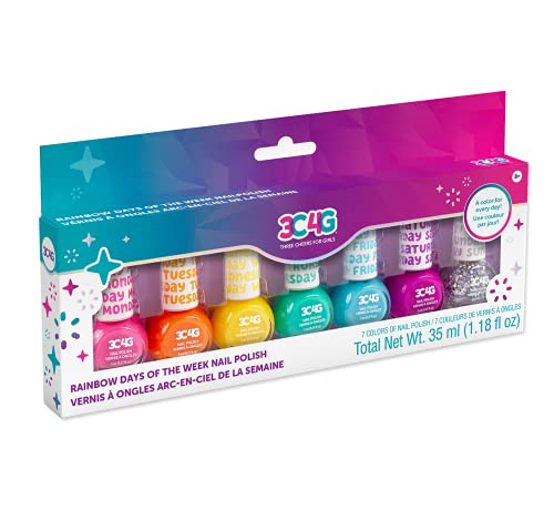 Bright Nail Polish Set for Girls & Teens - 7 Vibrant, Non-Toxic, Kid-Safe Colors for Every Day of the Week - Ideal Gift for Ages 8+ - Perfect for Parties & Play - Fun DIY Manicure Kit by Make It Real