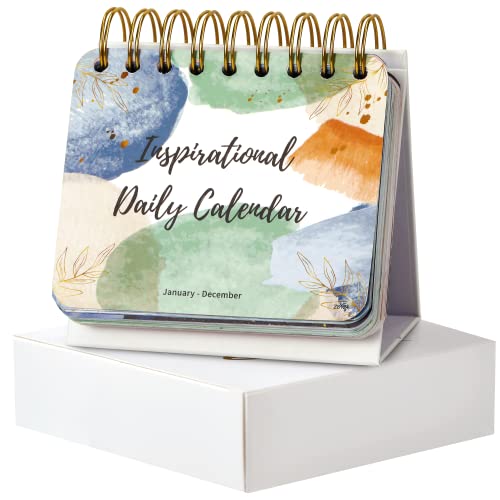 Motivational & Inspirational Daily Calendar - Daily Flip Calendar with Inspirational Quotes, 5.5' x 4.8', Undated Perpetual Office Desk Decor, Office Desk Accessories, Inspirational Standing Flip