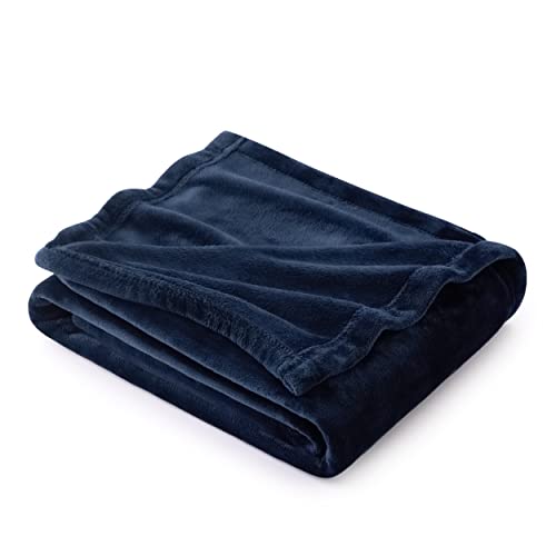 Bedsure Navy Blue Throw Blanket Fleece - 300GSM Throw Blankets for Couch, Sofa, Bed, Soft Lightweight Plush Cozy Blankets and Throws for Toddlers, Boys