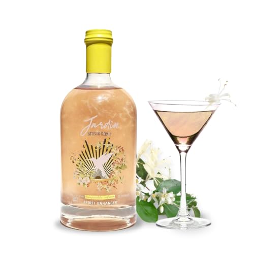 JARDIN PREMIUM Honeysuckle Sugar Free Cocktail Mixers - Spirit Enhancer for Cocktails and Mocktails - Aromatic and Floral Drink Glitter - KETO Mixer for Cocktails (25.4 Fl Oz)