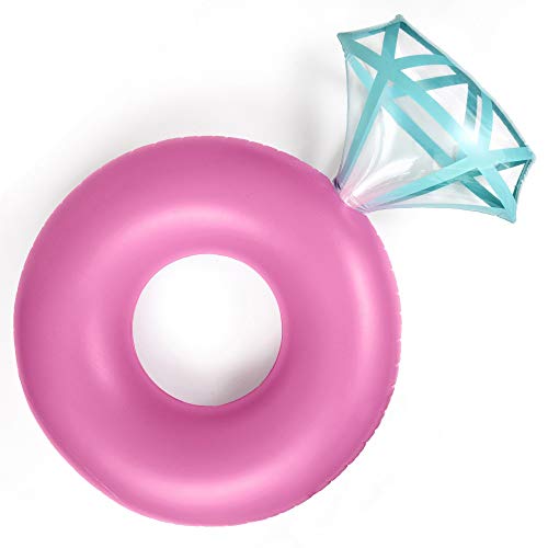 Fractal 1 Giant Pink Diamond Ring Shape | 50' Diameter Inflatable Water Floats for Pool Party