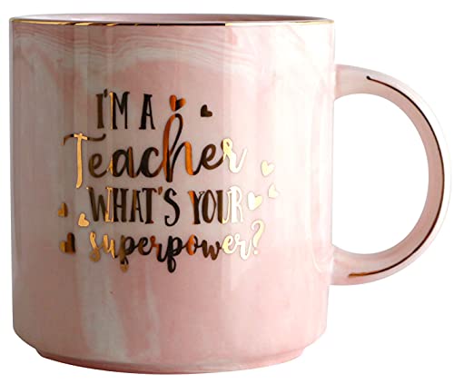 Mecai Mugs For Teacher Women-I'm A Teacher What's Your Superpower 12 OZ Coffee Mug,Teacher Appreciation Gifts for Women Friends Coworkers