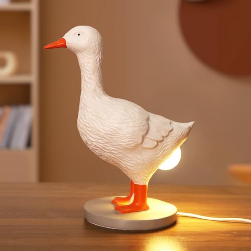 OkiyiD Duck Egg Lamp, Funny Goose Table Lamp, LED Egg Night Light, Resin Goose with Stepless Dimming Function, Decoration for Home, Bedroom, Study Room