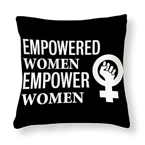 Empowered Women Empower Women Throw Pillow Satin Standard Size Modern Cushion Covers for Home Sofa Couch Decoration with Zipper Closure Wedding Gifts 18x18