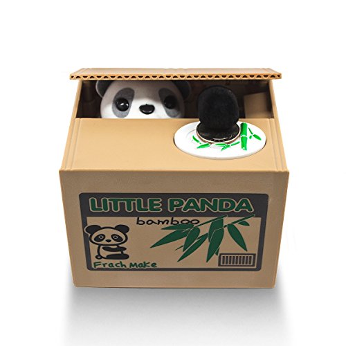 Matney Stealing Coin Panda Box- Piggy Bank - Panda Bear - Electronic Money Bank Saving Box toy ATM Bank - Great gift Idea for kids - useless box - Panda