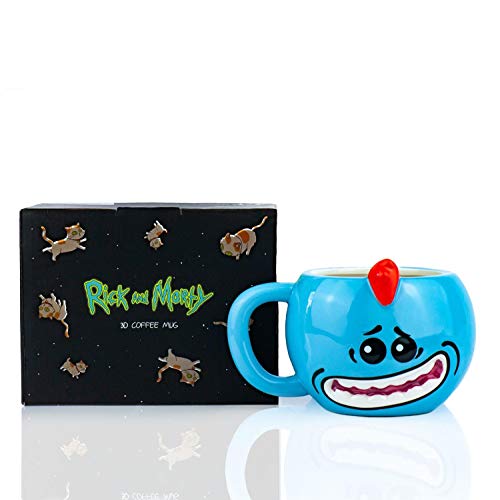 Rick And Morty Mr. Meeseeks Molded Mug - Collectible Kitchen Accessory - Unique Novelty Gift for Birthdays, Holidays, House Warming Parties