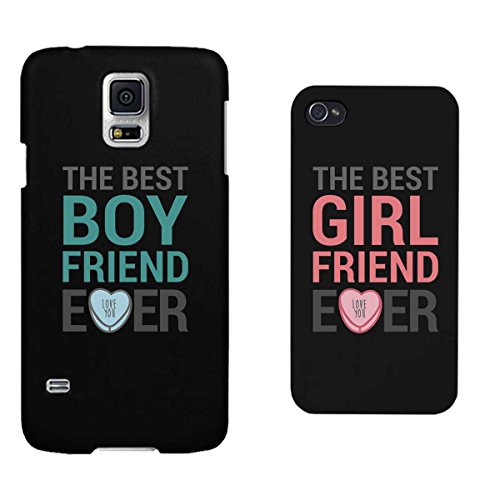 365 Printing Best Girlfriend and Boyfriend Ever Black Matching Couple Phone Cases Valentine's Day Gifts