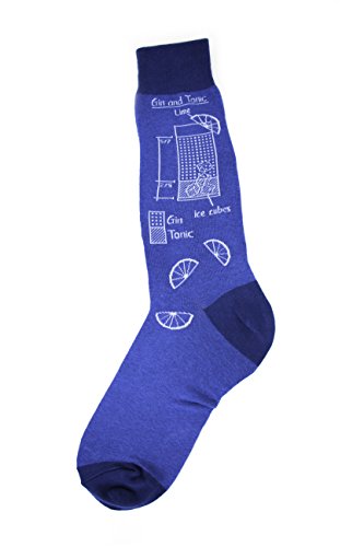 Foot Traffic Men's Novelty Socks, Funny Beveraged-Themed Socks, Sizes 7–12, Mixology