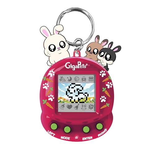 Top Secret Toys Giga Pets Bit Bunnies, Digital Pet Toy, Upgraded Collector’s Edition, Play Games with Your Virtual Electronic Pet, 100 and More Animations, Classic 90s Toy for Kids, Girls, Boys