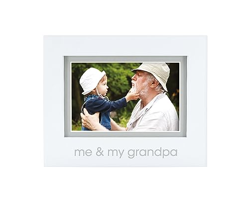 Pearhead Me and My Grandpa Sentiment Baby Picture Frame, Baby Keepsake Photo Frame, Gender-Neutral Baby Nursery Décor, Grandparents Gift, White