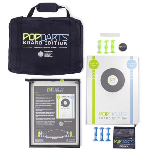 POPDARTS Board Edition Set - Two Great Games in ONE - Includes 2 Aluminum All-Weather Boards, Original Popdarts Set, Premium Travel Case, & Built-in Score Keeper. (Popdarts Board Edition - Original)