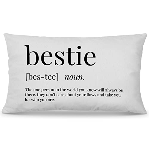 Nogrit Best Friend Pillow Covers 12x20, Bestie Gifts for Women Teen Girls, Friendship Gifts for Women Friends, Gifts for Best Friends, BFF Gifts, Bestie Definition Pillow Covers