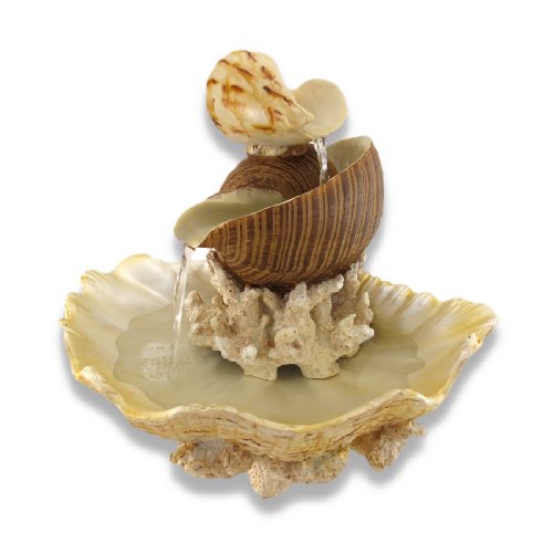 Sculpted Seashells and Coral Indoor Table Top Water Fountain