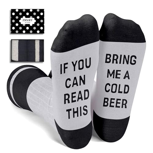 Zmart Beer Lover Gifts for Women Female, If You Can Read This Beer Socks, Stocking Stuffers for Beer Lovers